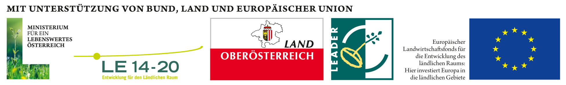 Logoleiste LFW Bund Land LEADER EU